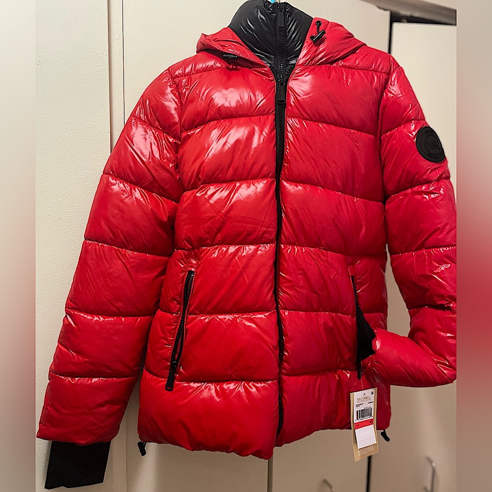 Michael kors red puffer jacket